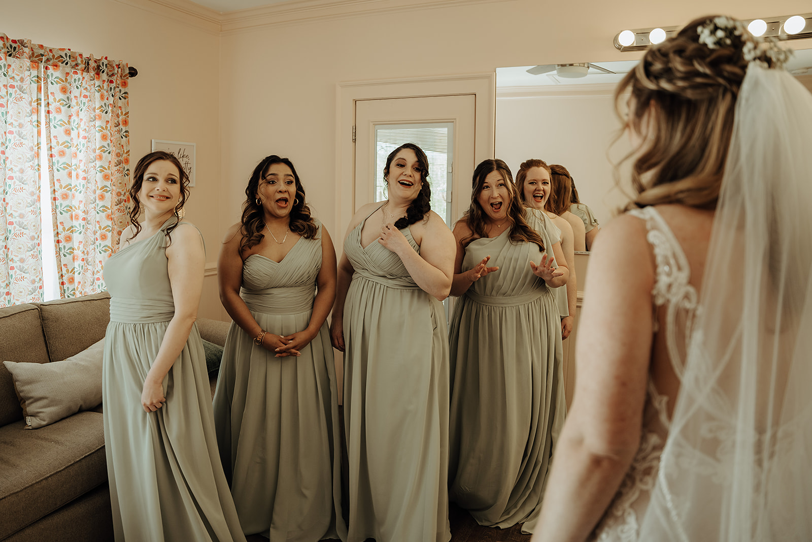 First Look with Bridesmaids