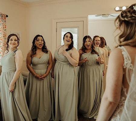 First Look with Bridesmaids