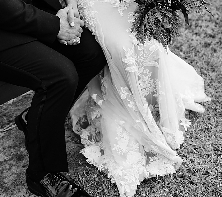 Black and White Winter Wedding Photo